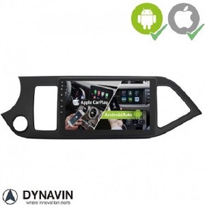 Dynavin Navigatie kia picanto 2011-2016 carkit android touchscreen usb 64gb draadloos apple carplay android auto
