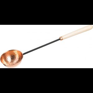 Saunia - Opgietlepel - Koper met houten handvat