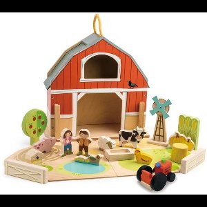 Tender Toys Draagbare Boerderij Speelset Junior 18-delig