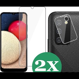 2x Screenprotector geschikt voor Samsung Galaxy A02s - 2x Camera Screen Protector Glas