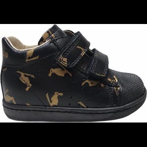 Falcotto velcro's bumper gouden konijn lederen sneakers Star zwart mt 19