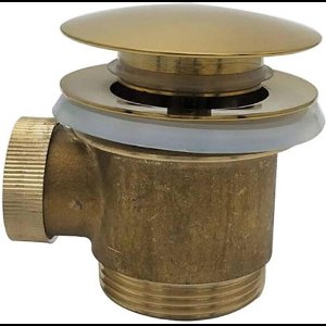 Saqu Press losse clickwaste voor vrijstaand bad 1 1/2" inch geborsteld messing