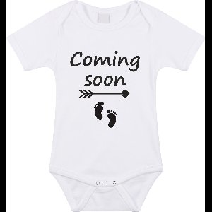Rompertje met leuke tekst Coming Soon | zwangerschapsaankondiging opa oma | kraamcadeau | Wit | maat 68