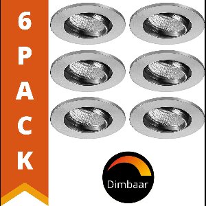 Proventa DimToWarm LED Inbouwspots nikkel voor keuken - Dimbaar & Kantelbaar - 6 spots