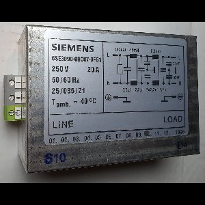 20A 250V EMC/RFI netfilters, 2-stage, Siemens 6SE3090-0BC07-0FB1 ofwel B84142B20R2, RFI filters, (TDK B84142B0020R000).