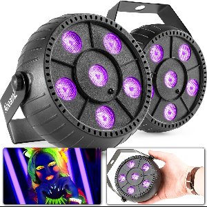 Blacklight - Fuzzix PLP14 - Set van 2 Blacklight spots met ingebouwde accu en 6 LED's