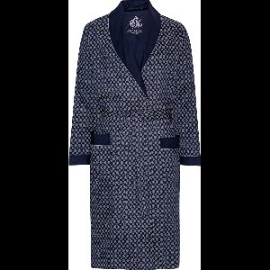 Ambassador 1867 Kamerjas - Luxe Dunne Katoenen Ochtendjas - Model Megeve - Kleur Donkerblauw - Maat Medium