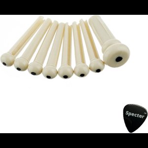 Fender Genuine Replacement Part brugpen voor akoestische gitaar - Brugpin Set - Met Specter Plectrum