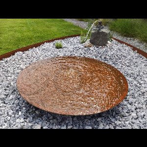 Gofire Soho waterschaal cortenstaal - 50 cm - vogelbadje tuin - vogel drinkschaal