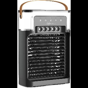 SEZGoods Mini Draagbare Air Conditioner - Inclusief Geurolie - Verkoeld, Bevochtigd en Zuivert - 1200ML - Met Afstandsbediening - Met Aroma Diffuser en LED verlichting