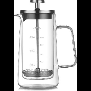 Dubbelwandige Cafetière - French Press - Coffeemaker - Filter Koffie - Borosillicaat Glas - Slow Coffee - 350ml