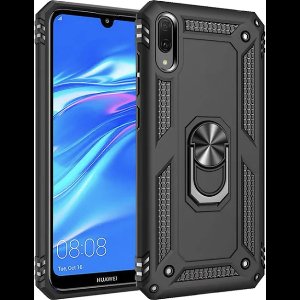 Huawei Y7 Ring Cover - Black Color | Phone Case