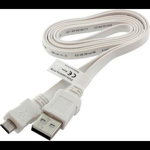 Micro USB Data Kabel Ultra Flat Wit