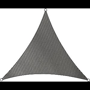 Livn Schaduwdoek Como Polyester driehoek 5m antraciet - 100% UV-bescherming - Dikte doek: 160 gr/m2 - Inclusief bevestigingskoord en 5 mm dikke RVS bevestigingsringen