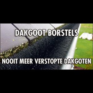 dakgootbeschermer -dakgoot borstel - dakgoot egel - gootdrain -12 mtr -diameter 15 cm