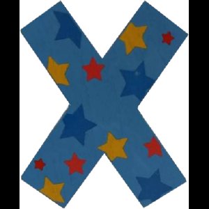 Decoratieletter - X - Hout - 7cm - Blauw