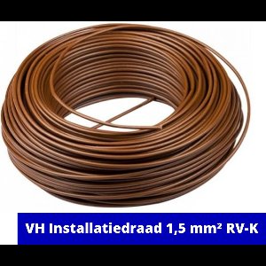 RV-K Installatiedraad 1,5 mm² - bruin - dubbele mantel - 100 meter