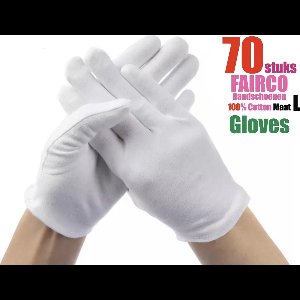 70 Stuks Witte katoenen Handschoen Maat L, 70Pcs White Gloves 35 Pairs Soft Cotton Gloves Coin Jewelry Silver Inspection Gloves Stretchable Lining Glove - Gloves 100% Cotton Maat L
