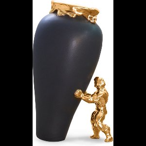 Jasmin Djerzic My Superhero vaas maat L Zwart/ Goud