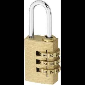 Tri-Circle Compact hangslot - Driecijferige code - Messing - 20 mm