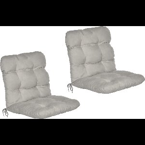 Beautissu Flair NL – Set van 2 Tuinkussen Lage Rug Grijs – 100x50 cm – Zitkussen Matraskussen voor Tuin Meubelen