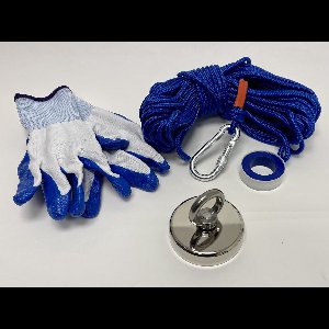 Wolff Mount Sterke Magneetvis set - Trekkracht 220KG - Handschoenen - 20 Meter Stevig Touw