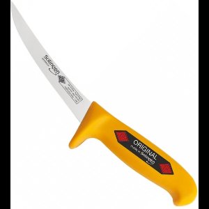 Eikaso Solingen Uitbeenmes met Gebogen Lemmet 13 cm – Semi Flexibel – Geel Profitect Heft