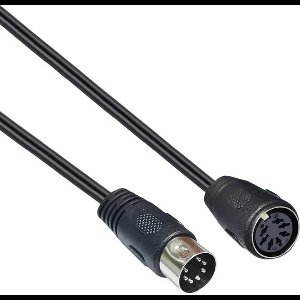 DIN 7-pins audio verlengkabel / zwart - 5 meter