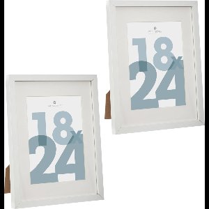 Atmosphera fotolijstje voor een foto van 18 x 24 cm - 2x - wit - foto frame Manu - modern/strak ontwerp