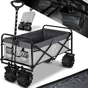 KESSER® Bolderkar opvouwbaar Bolderwagen tot 120 kg draagvermogen - Strandkar Transportkar - Grijs