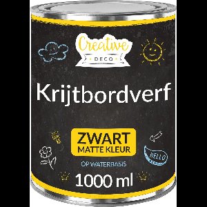 Creative Deco 1L Krijtbord Verf – 1000ml – Mat Zwart, Op waterbasis