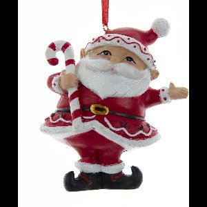 Kurt s adler - Ornament plastic kerstman zuurstok l8cm