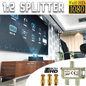 TronicXL 2-voudige F-stekker coax antenneverdeler + adapter I HD 3D 4K verdeler zachte splitter I Radio DVBT2 DVBC SAT Unicable kabeltelevisie I geschikt voor Unitymedia Vodafone kabeltv digitale HDTV