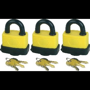 Bruder Mannesmann Hangslot met 3 sleutels - 3x - 50 mm - messing - waterdicht - kofferslot