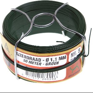 Deltafix IJzerdraad - 1x rol - 1,1 mm x 50 m - geplastificeerd - verzinkt staal - binddraad