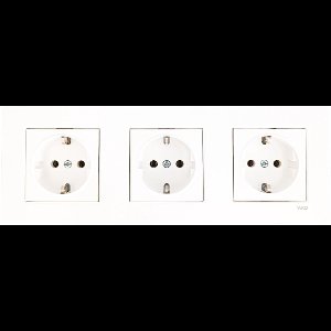 Stopcontact Wandcontactdoos Inbouw-Panasonic Viko-Met randaarde-Wit-Compleet-Karre Serie