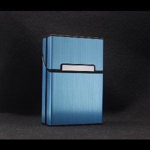 Gadgetpoint - Sigarettenhouder - Opbergbox - Sigarettendoosje - Sigaretten opberg doos - Plastic Metaal Kunststof - Blauw