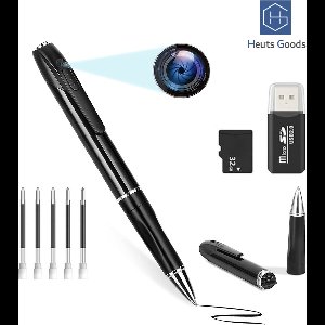 Heuts Goods - Spy Camera Pen - Verborgen Camera - Spy Camera - Met 5 Vullingen - Incl. 32GB Micro SD Kaart en kaartlezer - Full HD 1080P - Zwart