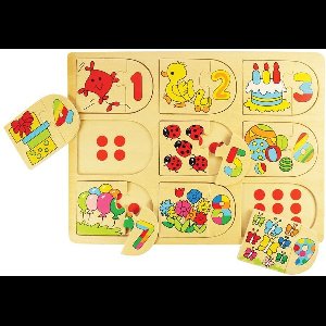 Bigjigs Houten Leerpuzzel Getallen, 18dlg.