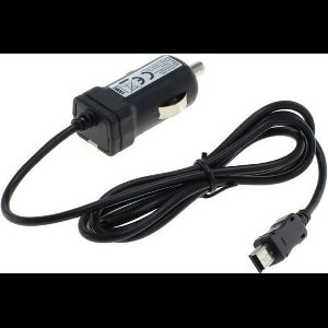 USB Mini B autolader met vaste kabel met TMC antenne - 1A / zwart - 0,90 meter