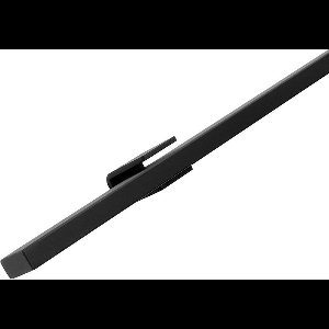 Design trapleuning zwart rechthoekig - 175 cm met 2 houders