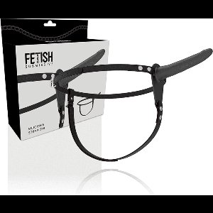 FETISH SUBMISSIVE HARNESS | Fetish Submissive Silicone Strap-on Black 15cm