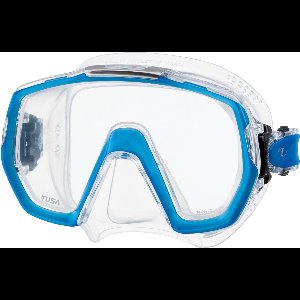 TUSA Freedom Elite – Premium snorkelmasker & duikbril met single lens, breed gezichtsveld en Freedom Technology – Transparant/ Blue – M1003 FB