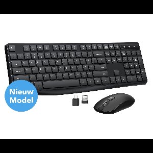 Gadgetplace Draadloos Toetsenbord met Muis Set - Stille toetsen - Qwerty - Keyboard + muis-sets - Draadloze muis - Computermuis