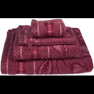 Pip Studio Jasmin Jacquard Gastendoekje - 30x50 cm - Set van 3 - Donker Roze