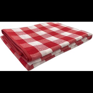 Tafelkleed Rood-Wit Geruit - 140 x 400 (Strijkvrij) - Brabants Bont - traditioneel - 4x4 cm ruit - Voor Binnen & Buiten