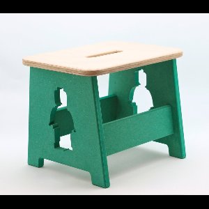 Houten kruk voor kinderen - Kinderkruk - Opstapje - Groen - Lego man