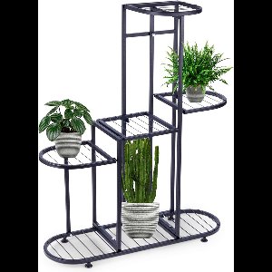 Plantenstandaard Metaal Zwart 5-Niveaus 84,5 cm - Plantenrek voor Bloempotten