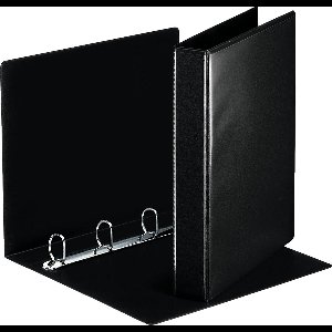 Esselte Essentials Panorama Duurzame 4- Rings Ringband met 2 Insteekvakken - Rugbreedte van 51mm - Zwart