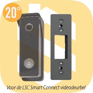 SmarThuis - Hoekbeugel geschikt voor LSC Smart Connect videodeurbel van de Action - hoekbeugel van 20 graden - inclusief montage materiaal - sterk en milieubewust